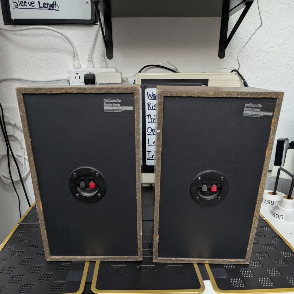 VTG Polk Audio Monitor Series 4 Bookshelf Speakers Brown Wood Grain Hi-Fi 80s - Picture 3 of 8